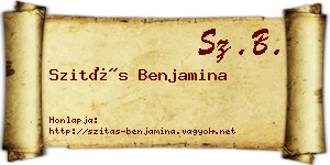 Szitás Benjamina névjegykártya